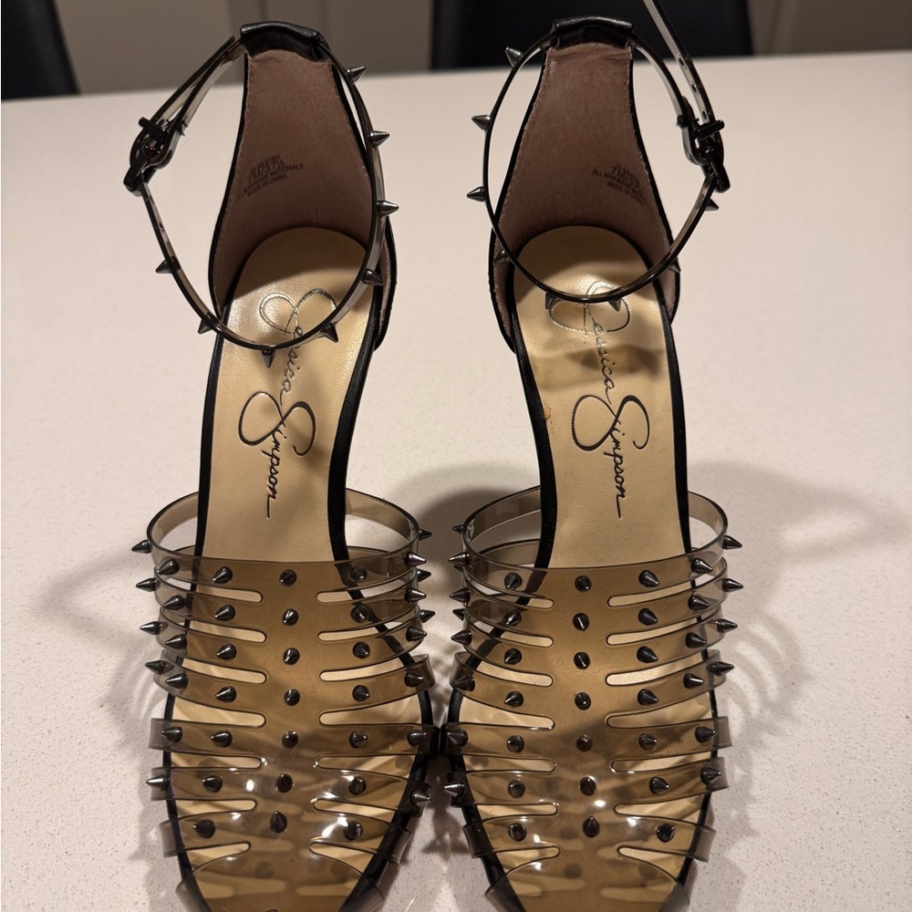 Jessica Simpson Transparent Studded Heels